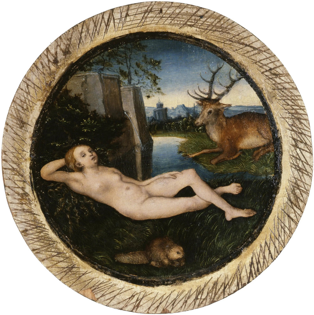 Nymphe couchée - Lucas Cranach the Elder image 1 tableau peint à l’huile sur toile
