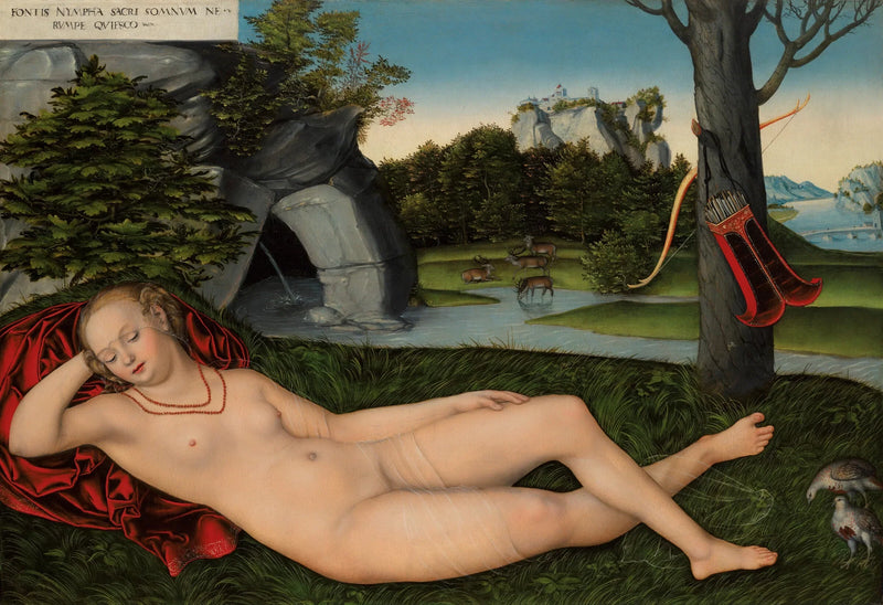 Vattennymf liggande - Lucas Cranach den äldre