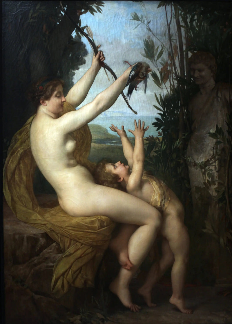Nymf och Bacchus - Jules Lefebvre