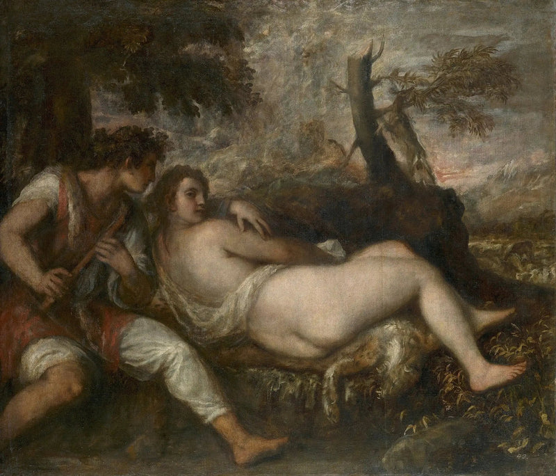 Nymf och herde - Titian