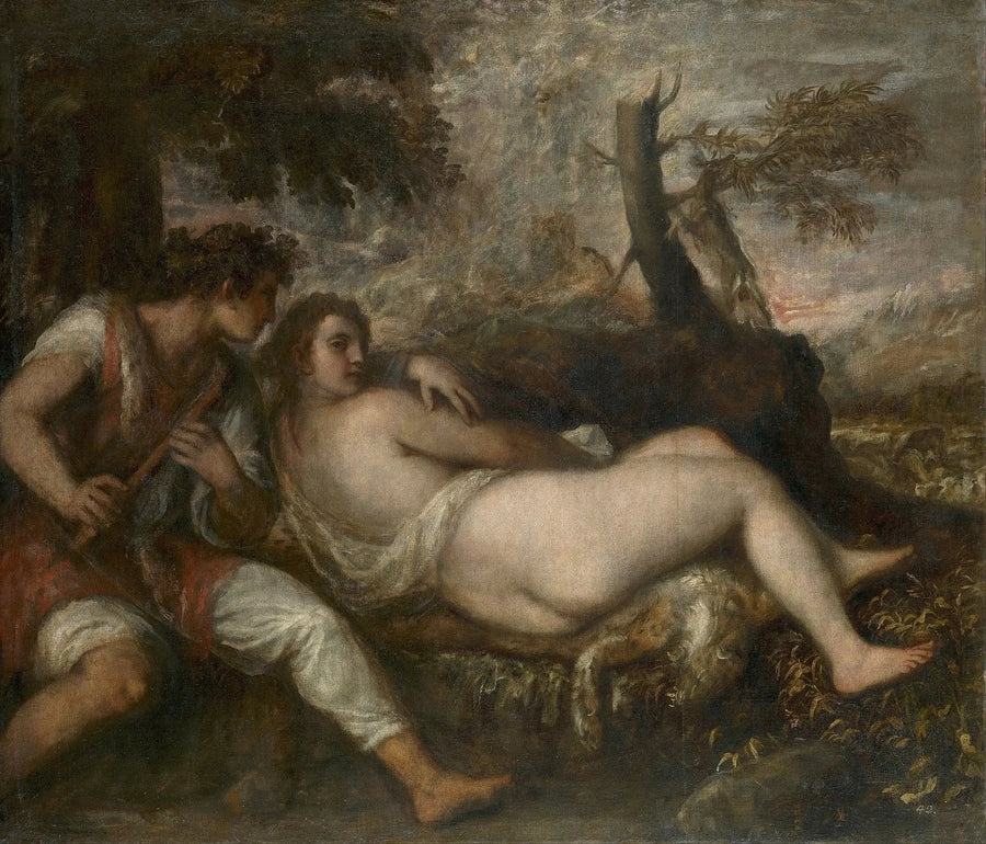 Nymf och herde - Titian