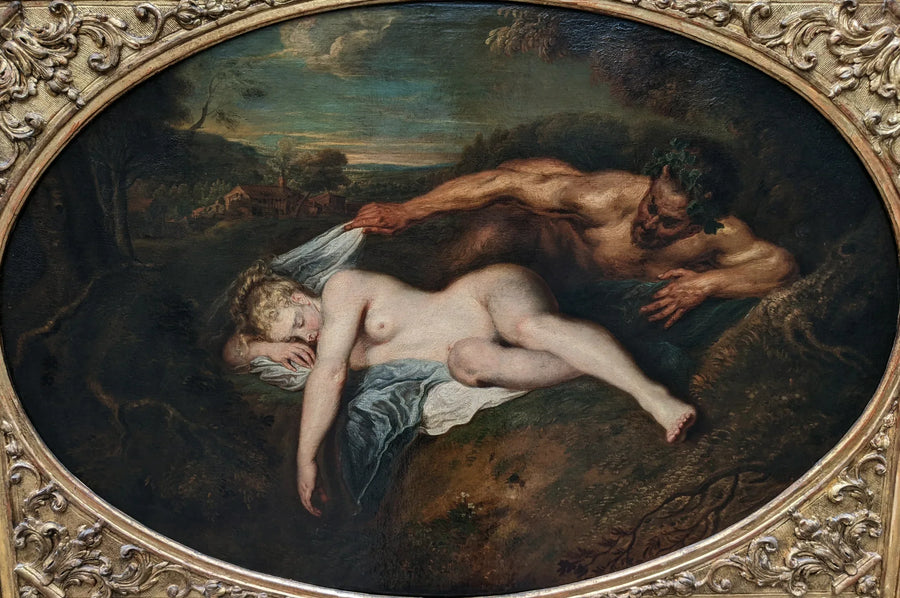 Nymf och Satyr - Antoine Watteau