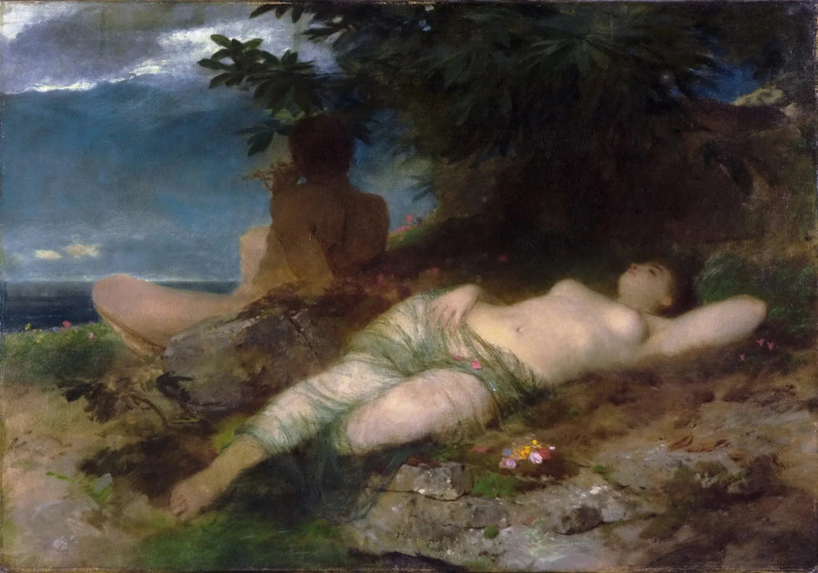 Nymf och Satyr - Arnold Böcklin