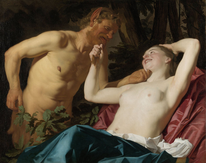 Nymf och Satyr - Gerrit van Honthorst