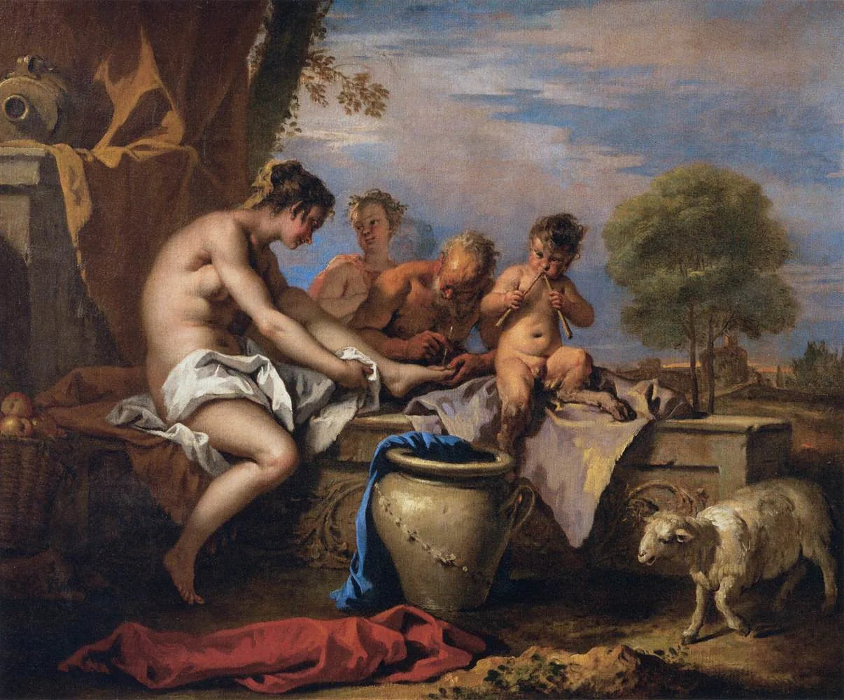 Nymphes et Satyres - Sebastiano Ricci image 1 reproduction artisanale de tableau