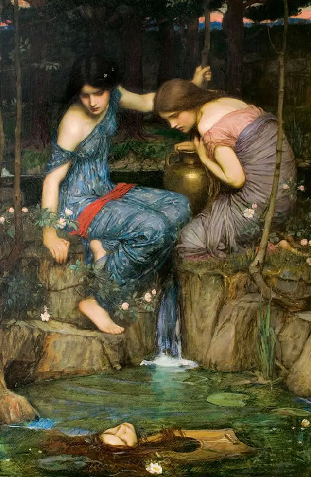 Nymphes trouvant la tête d'Orphée - John William Waterhouse image 1 copie peinte à la main à l’huile