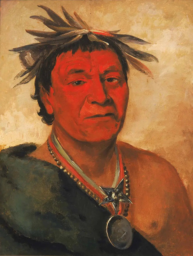 O-ho-páh-sha, Small Whoop, en utmärkt krigare - George Catlin
