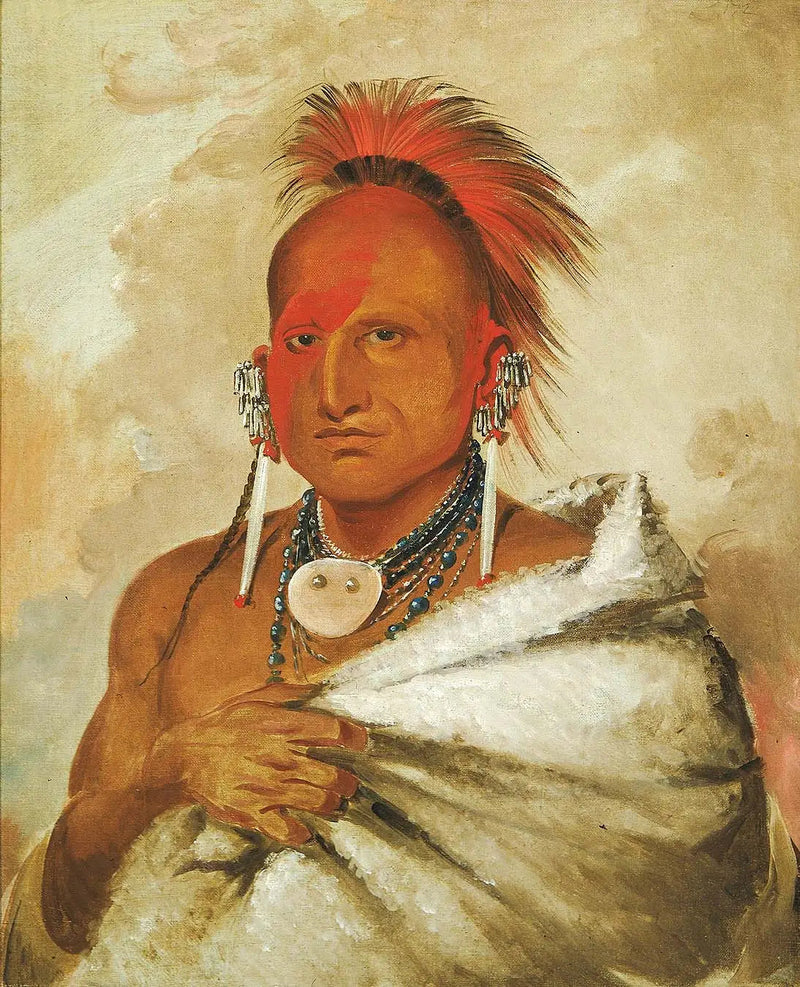 O-rón-gás-see, björnjägare, en berömd krigare - George Catlin