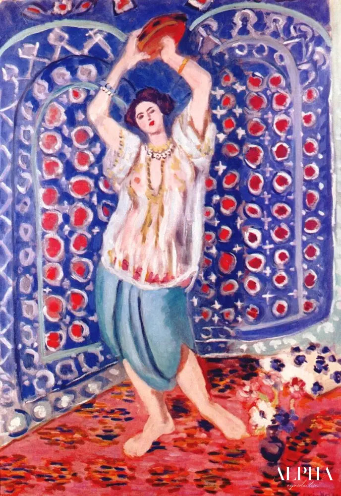 Odalisque au tambourin Harmonie en bleu - Matisse - Reproductions de tableaux et peintures haut de gamme