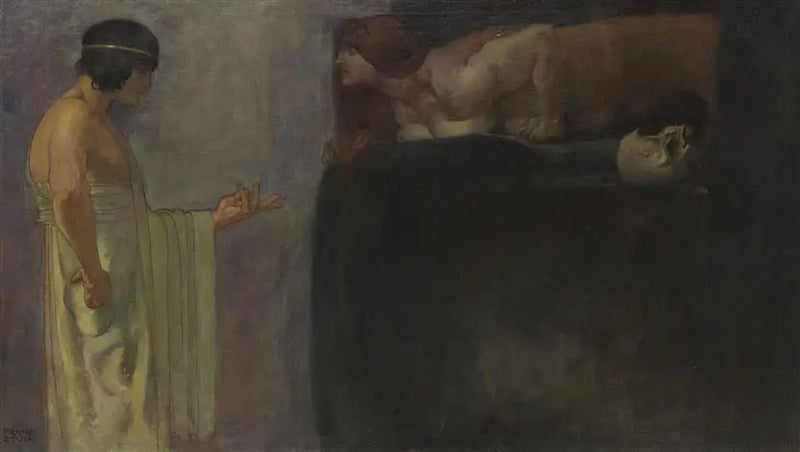 Ödipus löser Sphinxens gåta - Franz von Stuck