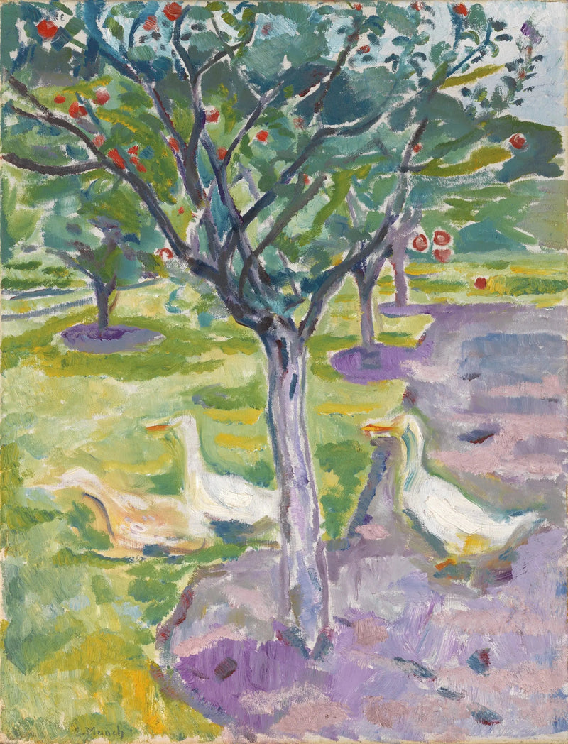 Gäss i trädgården - Edvard Munch