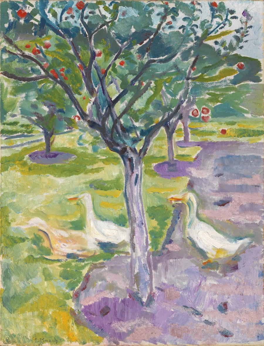 Gäss i trädgården - Edvard Munch