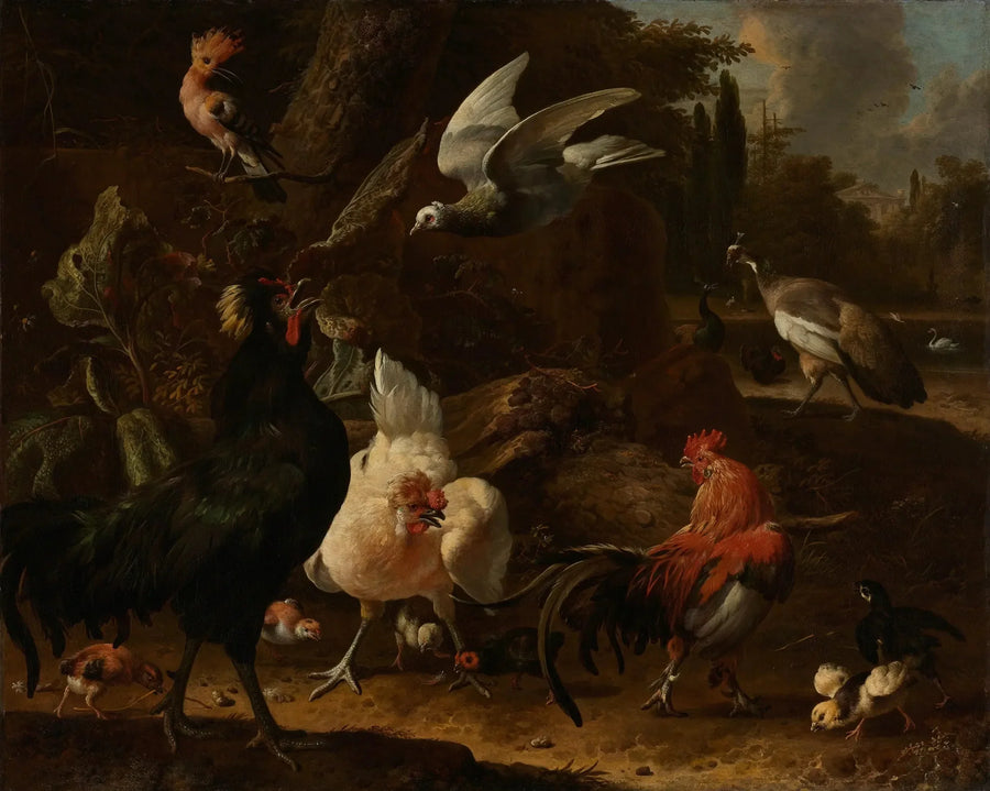 Fåglar i en park - Melchior de Hondecoeter