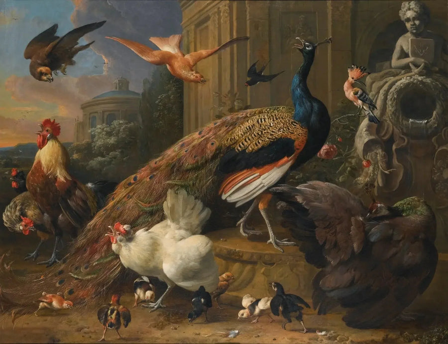 Fångade fåglar av en falk - Melchior de Hondecoeter
