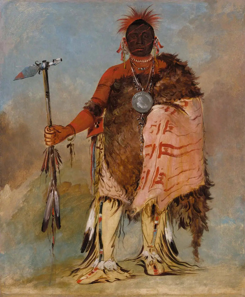 Om-pah-tón-ga, Big Elk, en berömd krigare - George Catlin