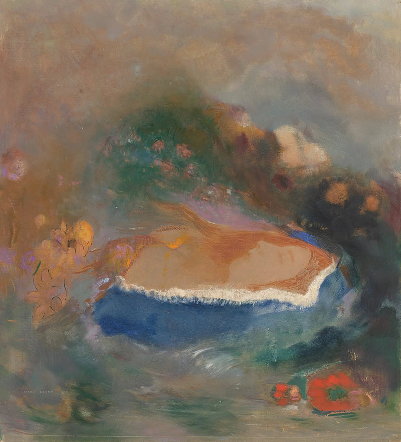 Ophélie, den blå manteln på vattnet - Odilon Redon