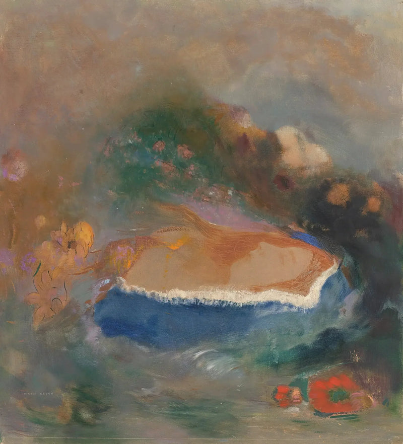 Ophélie, den blå manteln på vattnet - Odilon Redon