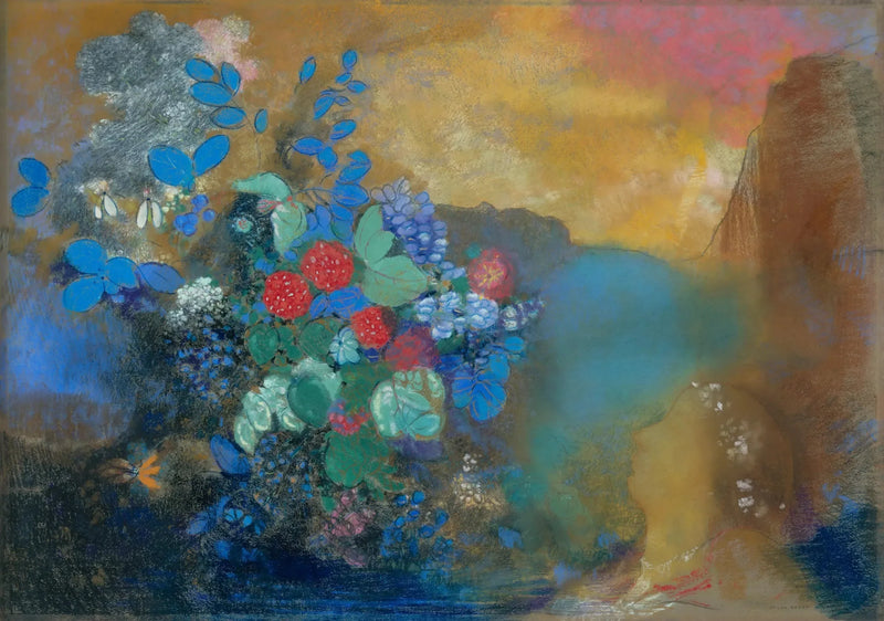 Ophélie bland blommorna - Odilon Redon