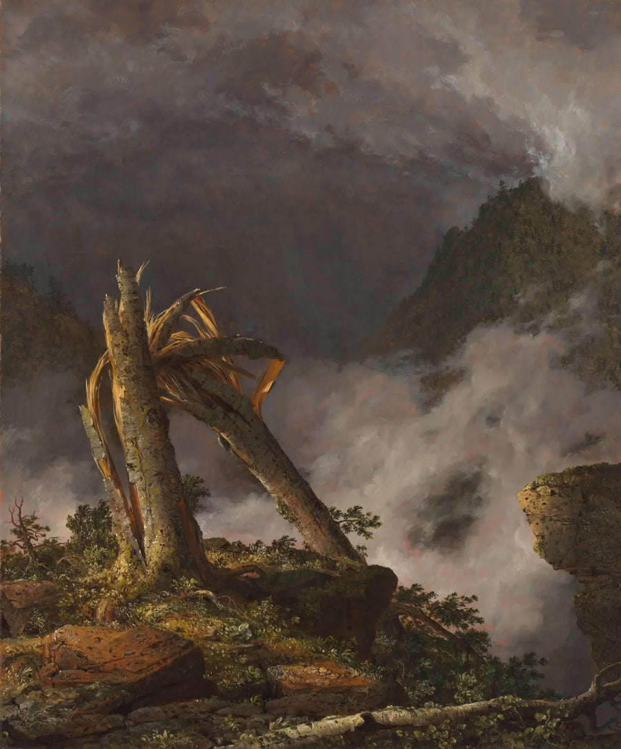 Blixt i bergsmiljö - Frederic Edwin Church