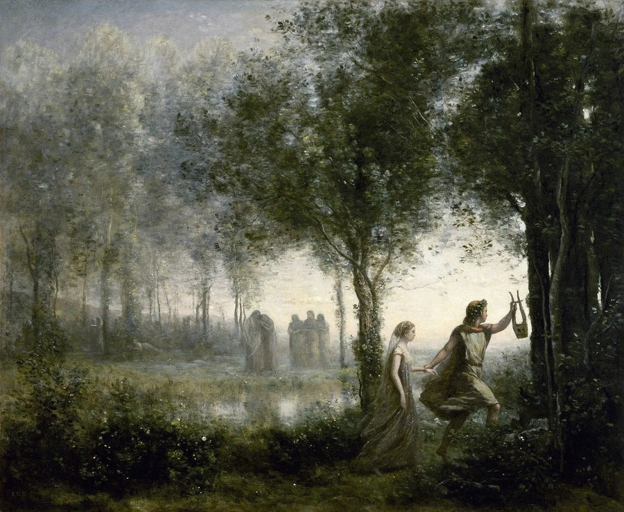 Orfeus som ror Eurydice från underjorden - Jean-Baptiste Camille Corot