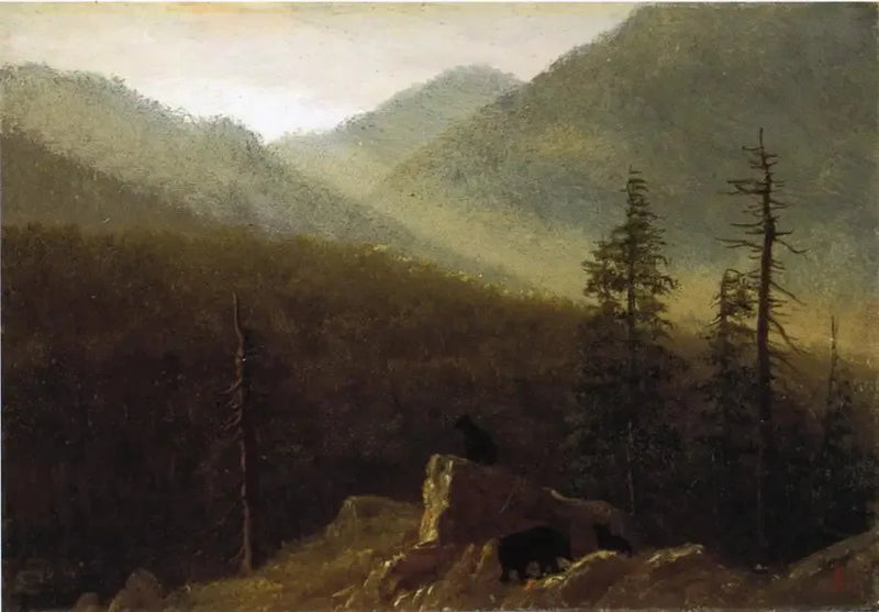 Varg i naturen - Albert Bierstadt