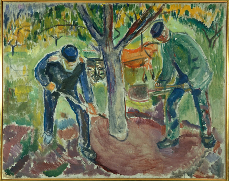 Arbetare i trädgården - Edvard Munch