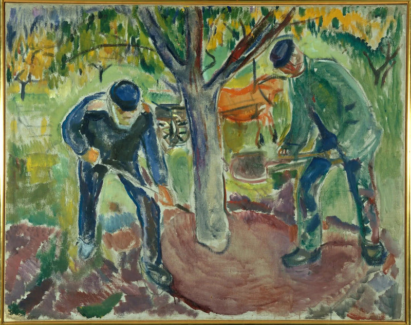 Arbetare i trädgården - Edvard Munch