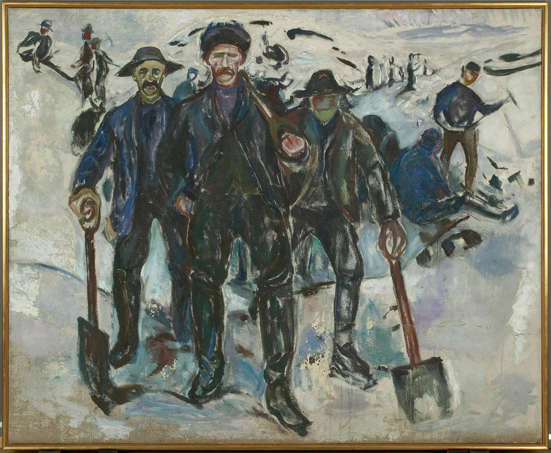 Arbetare i snön - Edvard Munch
