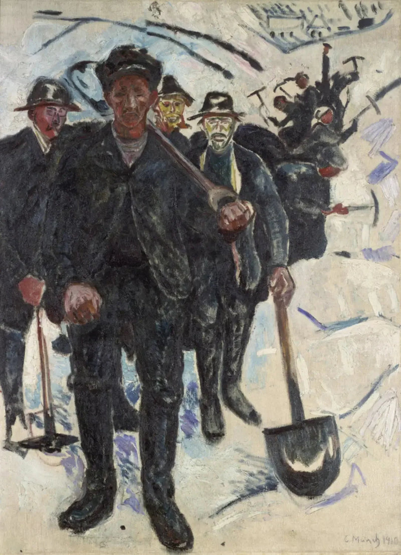 Arbetare i snön - Edvard Munch