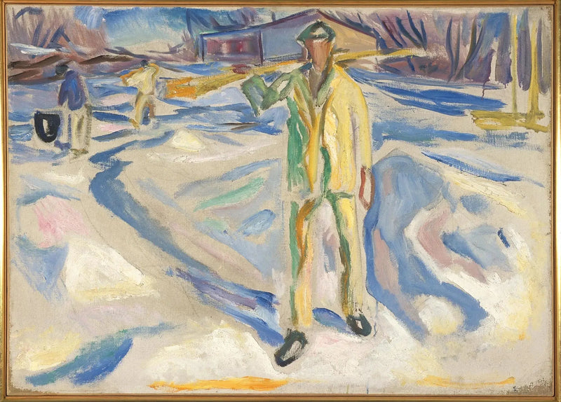 Byggarbetare i snön - Edvard Munch