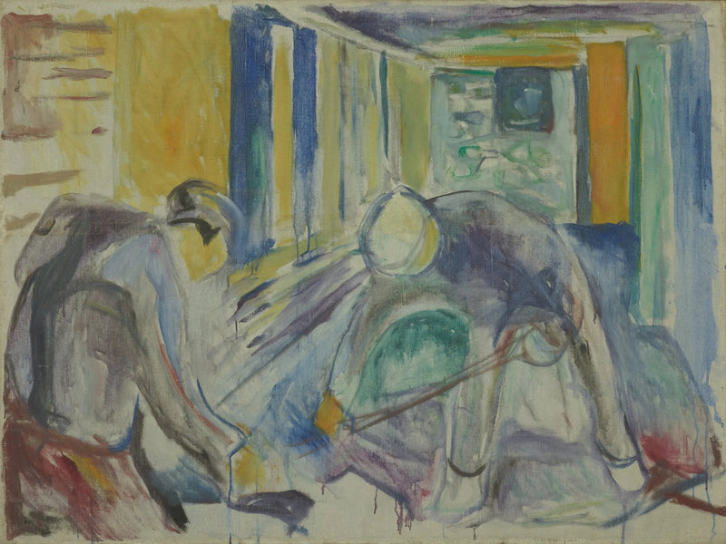 Byggarbetare i studion - Edvard Munch