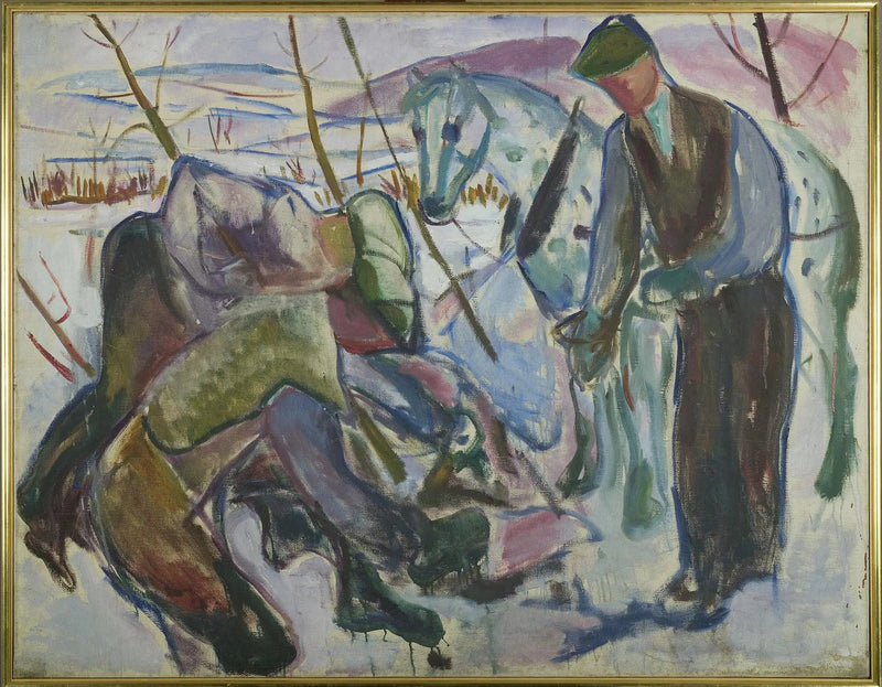 Arbetare och Häst - Edvard Munch