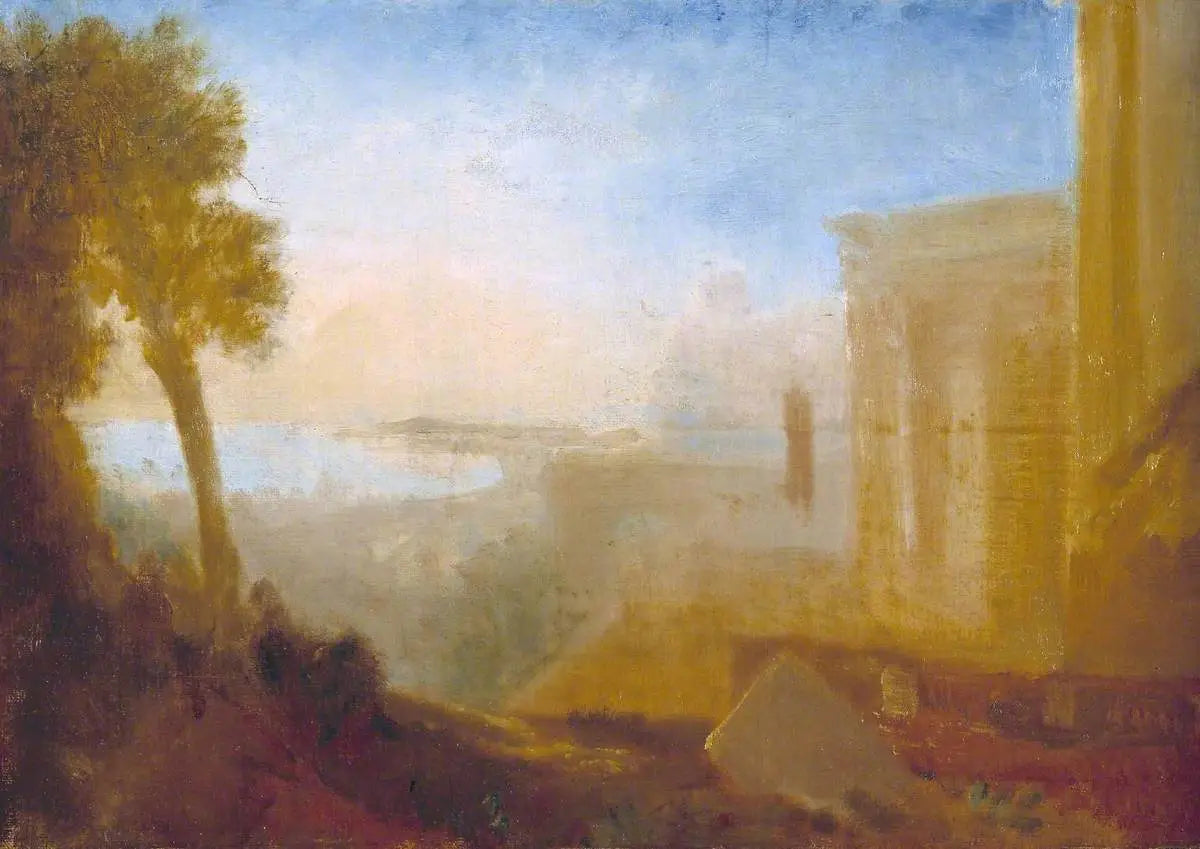Overlooking the Coast, with Classical Building - J. M. W. Turner image 1 reproduction de peinture à l’huile