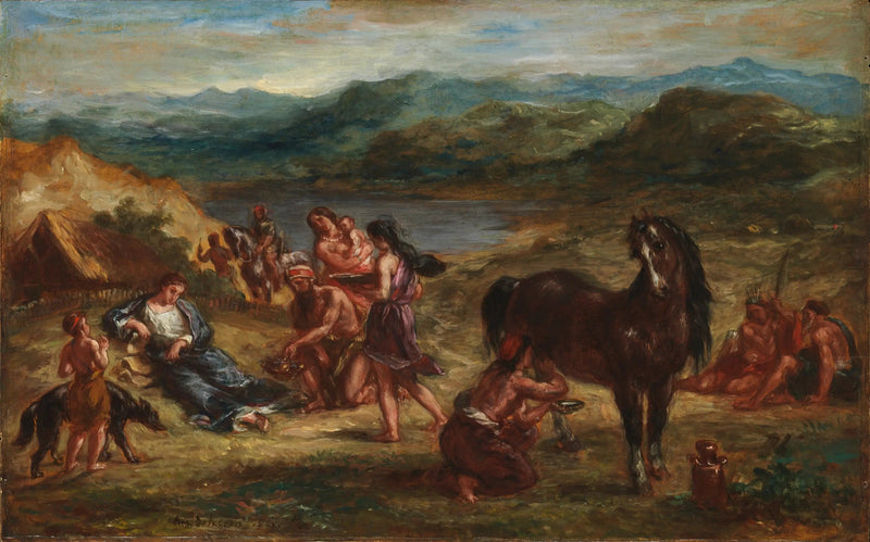 Ovidius hos skyterna - Eugène Delacroix