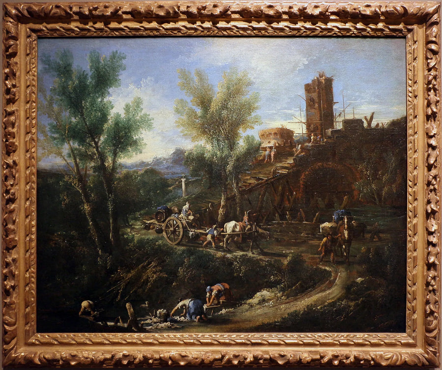 paesaggio con zingari e lavandaie - Alessandro Magnasco