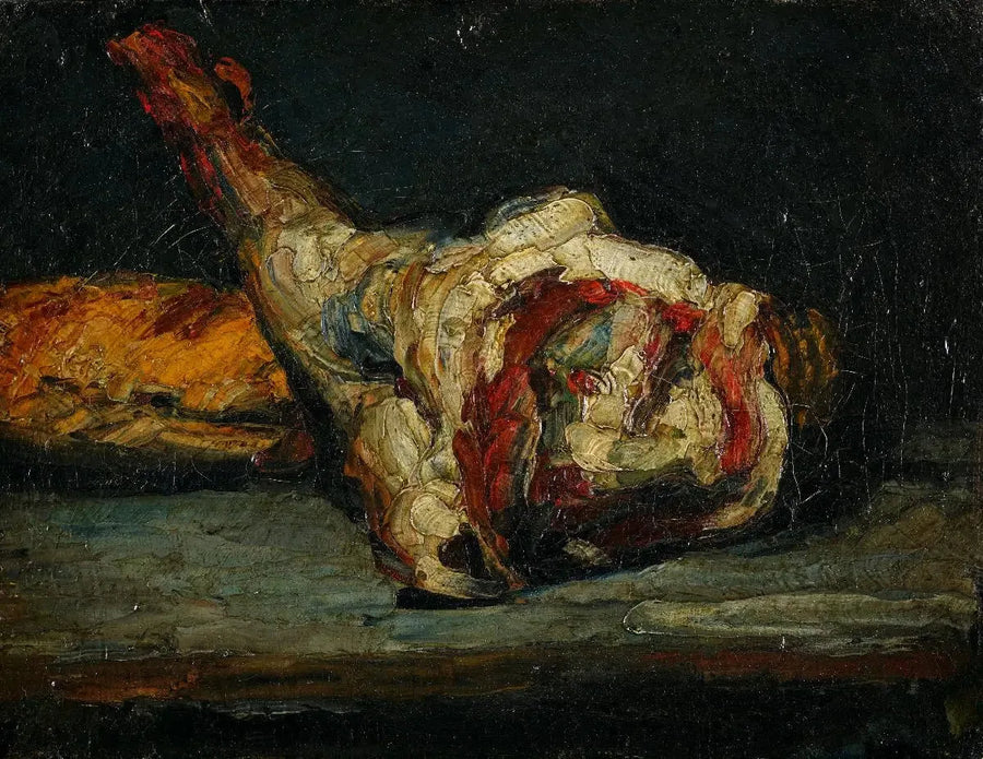Bröd och lammstek - Paul Cézanne