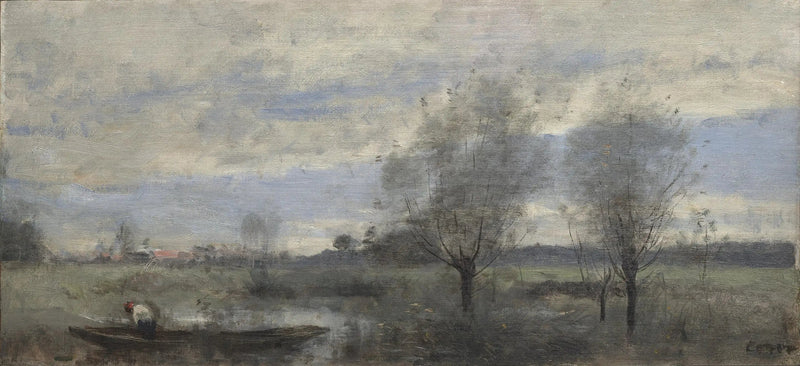 Palluel, kanotör i träsket - Jean-Baptiste Camille Corot