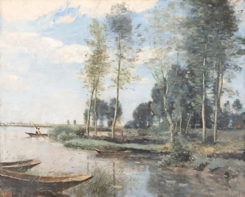 Palluel: jordplätt som är planterad i träsk - Jean-Baptiste Camille Corot