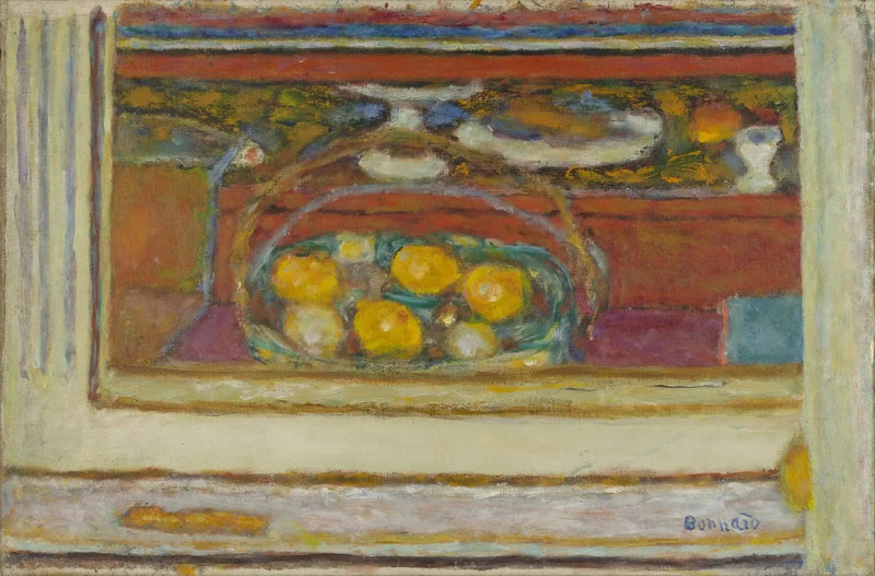 Fruktkorg speglad i en spegel - Pierre Bonnard
