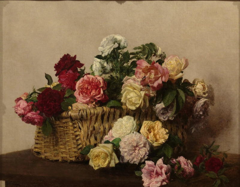 Roskorg med rosor - Henri Fantin-Latour