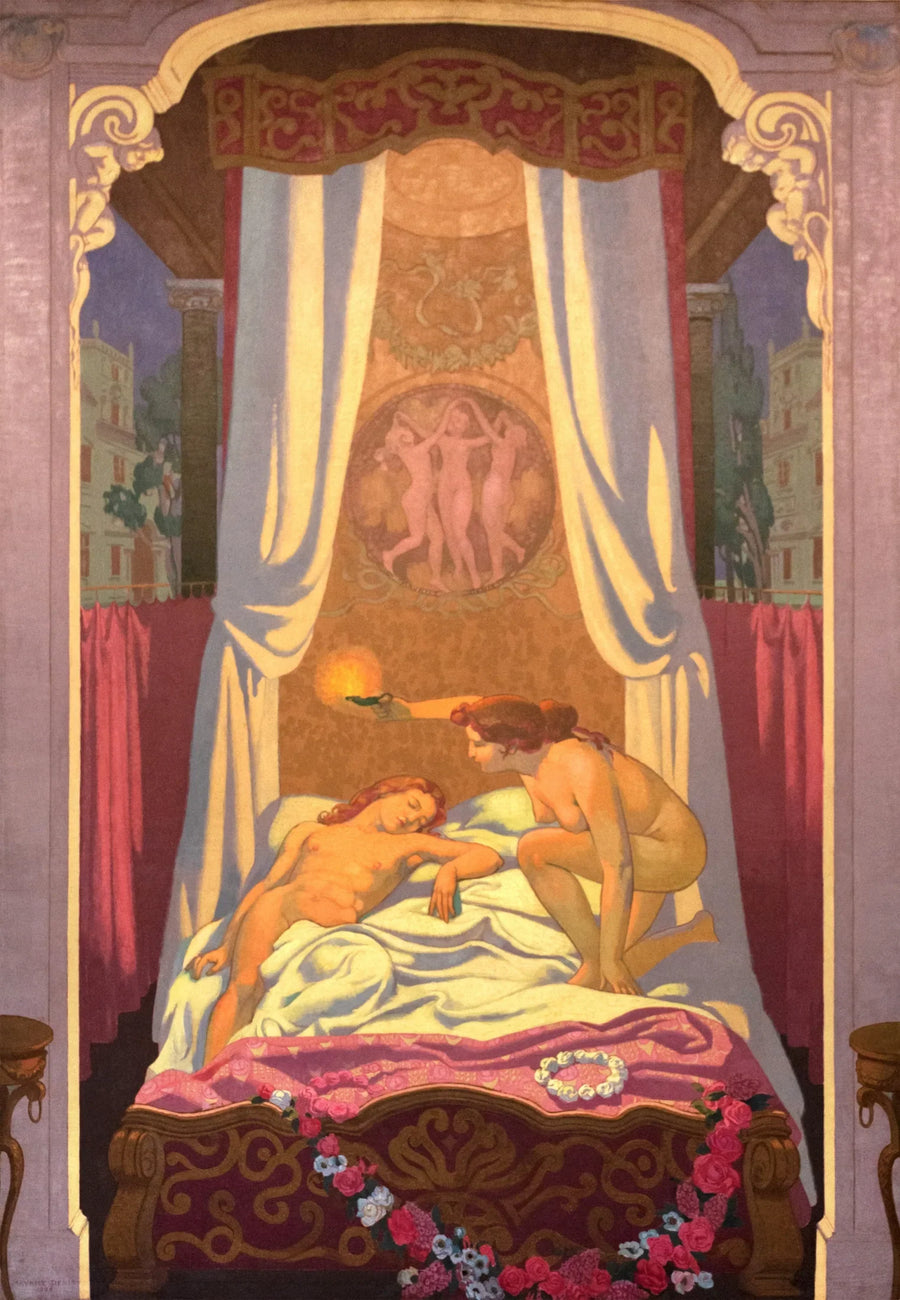 Panel III. Psyket upptäcker att hennes mystiske älskare är Kärleken - Maurice Denis
