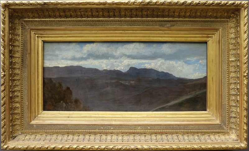 Panorama av den romerska landsbygden. Prenestibergen sett från Olevano - Jean-Baptiste Camille Corot