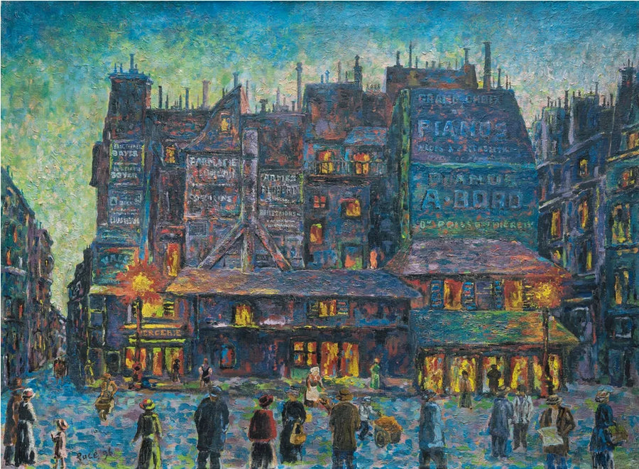 Paris, livlig gata på kvällen - Maximilien Luce