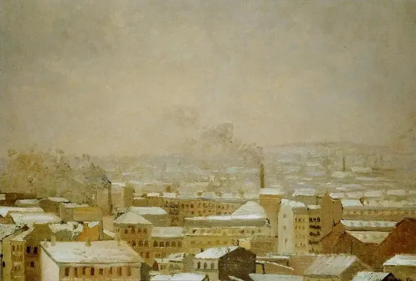 Paris under snön - Gustave Caillebotte