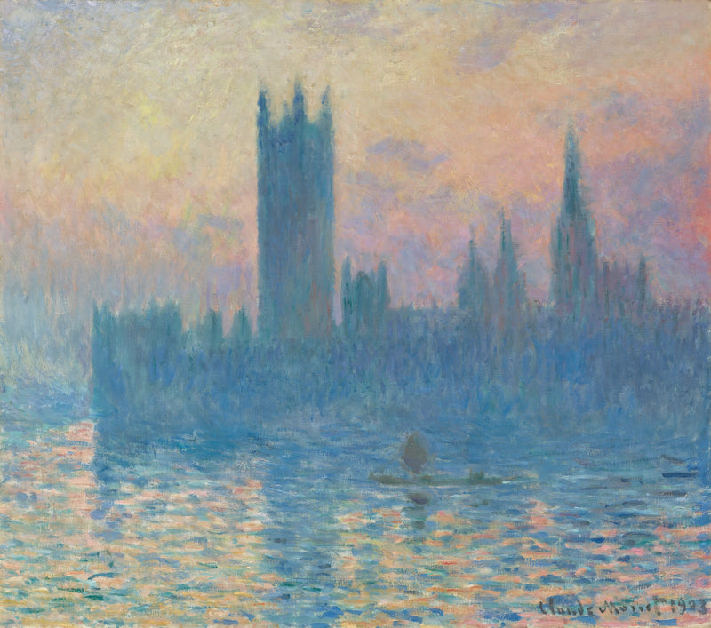 Parlamentet, solnedgång W1598 - Claude Monet