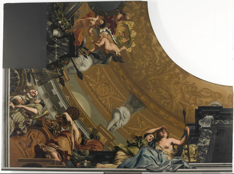 Partie d'une peinture au plafond avec la représentation principale de Diane et ses compagnons - Gérard de Lairesse