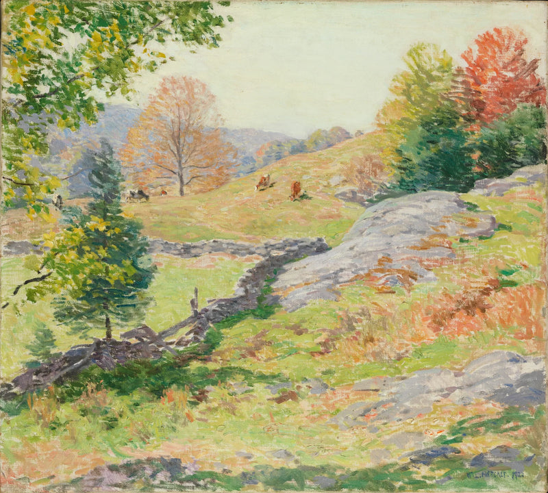 Betesmarker på sluttningen — September - Willard Metcalf