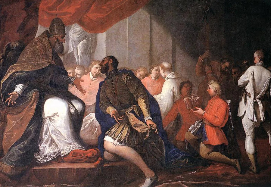 Paul III utser sin son Pier Luigi till hertig av Plaisance och Parma - Sebastiano Ricci