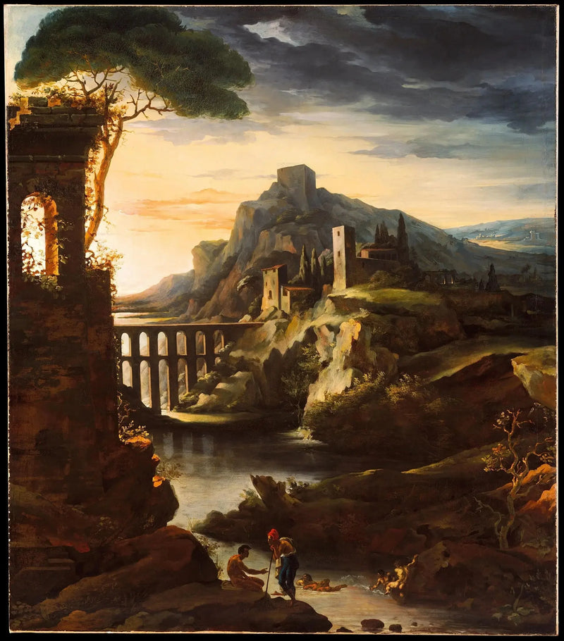 Landskap med akvedukt kallad Kvällen - Théodore Géricault