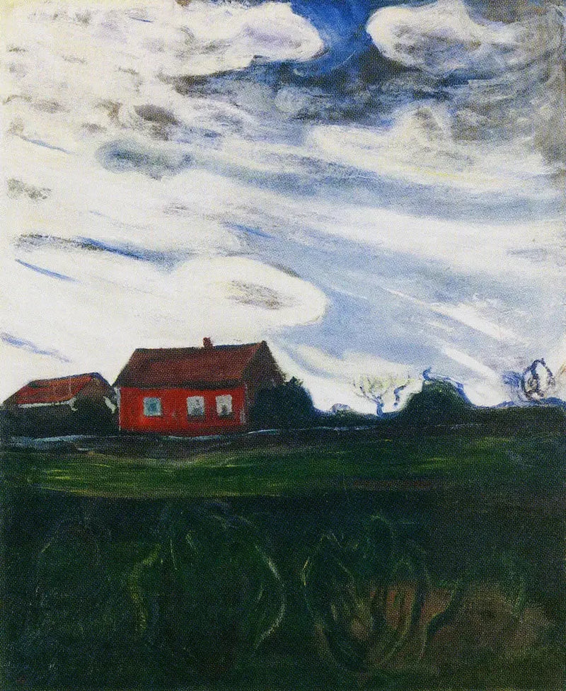 Landskap med det röda huset - Edvard Munch